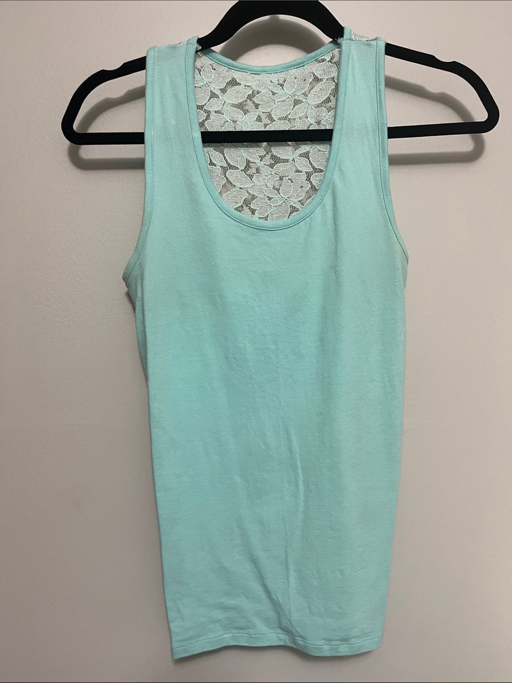 Sleeveless Lace-Back Tank Top - Mint